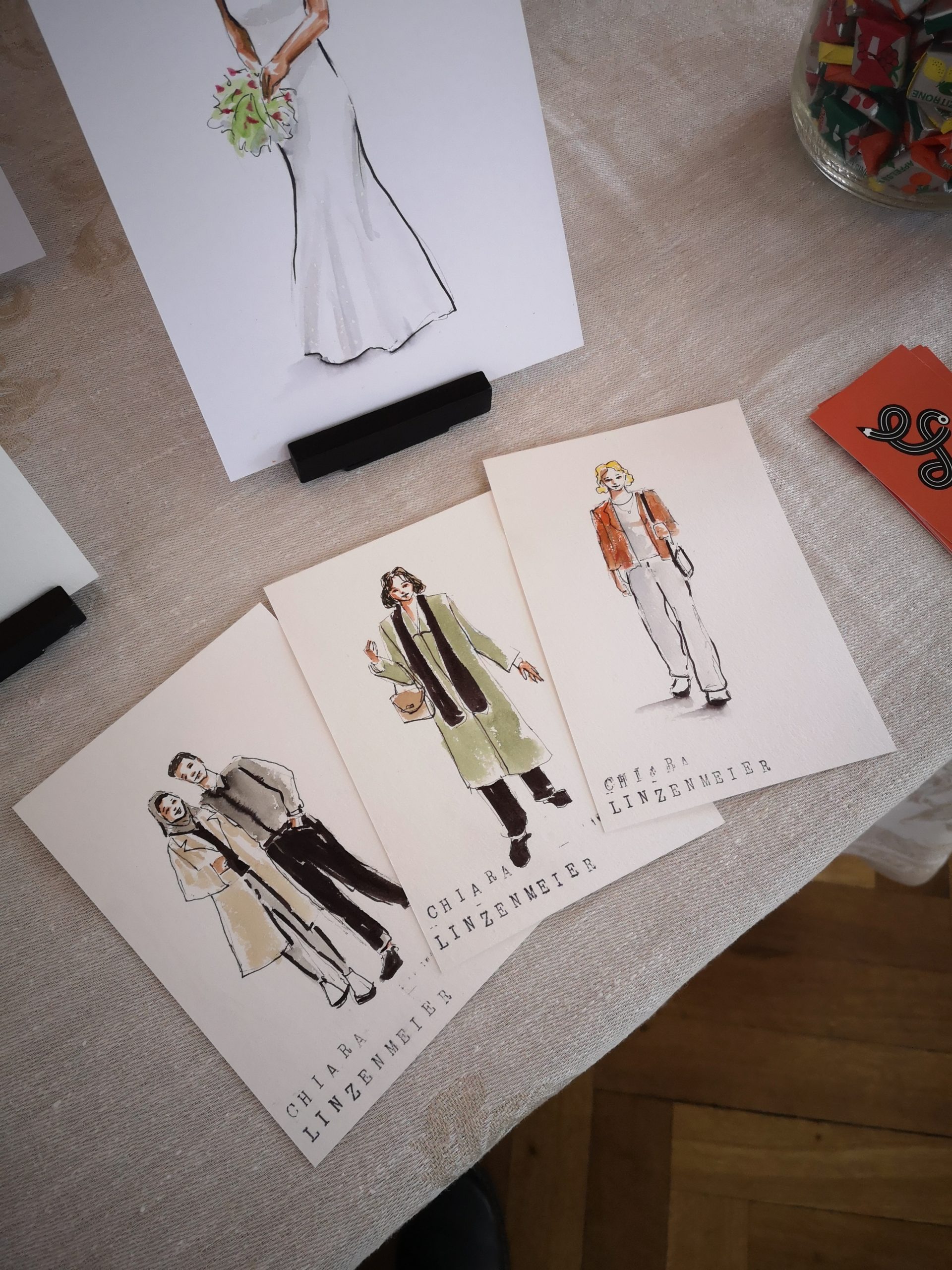 Schnellzeichnungen von Gästen eines Events oder einer Hochzeit