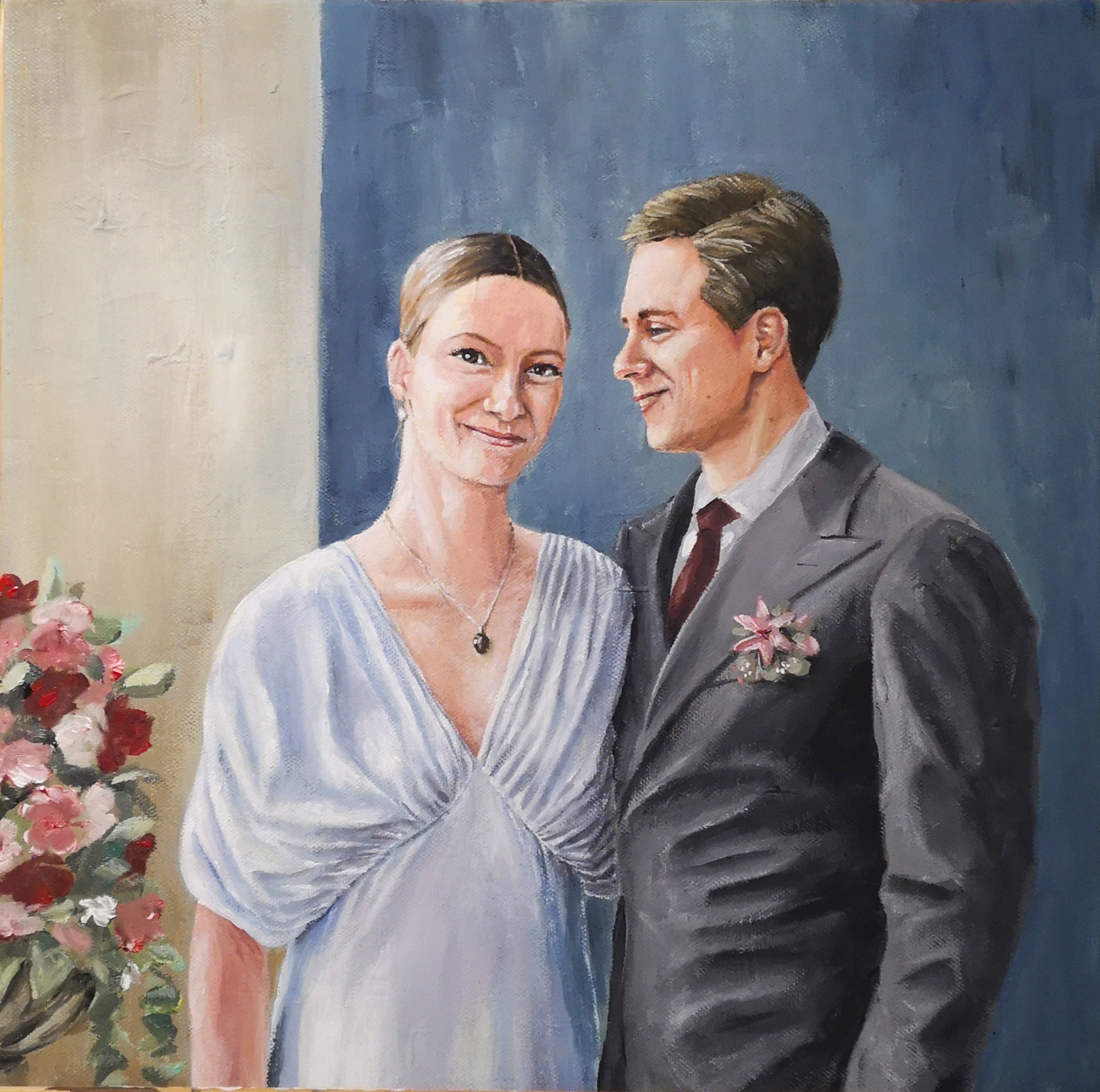 Portrait von Paar auf Leinwand