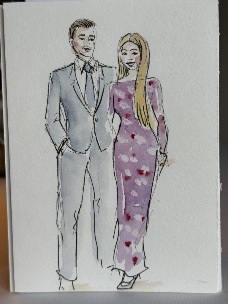 Zeichnung Pärchen Hochzeit